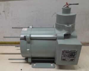 FLP Motor .5 HP (SINGLE SHAFT) Industrial electric motor with gray housing, terminal box for power and speed specifications.